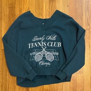 PacSun Teal Beverly Hills Tennis Club Sweatshirt